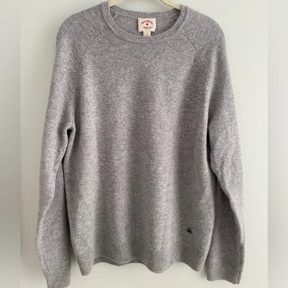 BROOKS Brothers Red Wool 100% Lambswool  Crewneck Sweater Size L - Picture 1 of 8